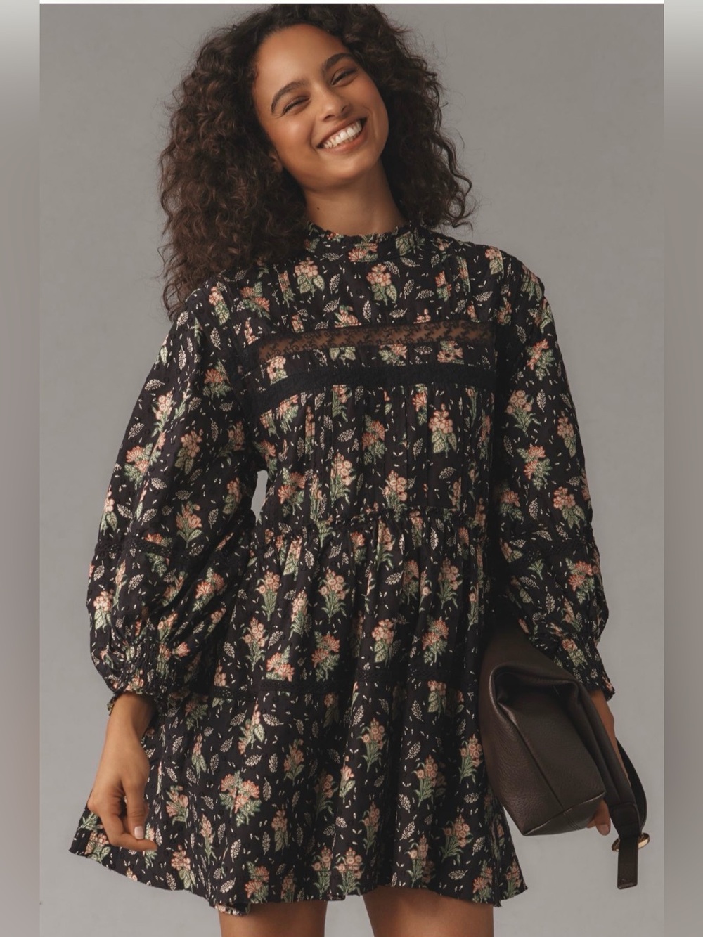 NWT Pilcro Long-Sleeve Mock-Neck Swing Mini Dress size Large - Picture 5 of 14